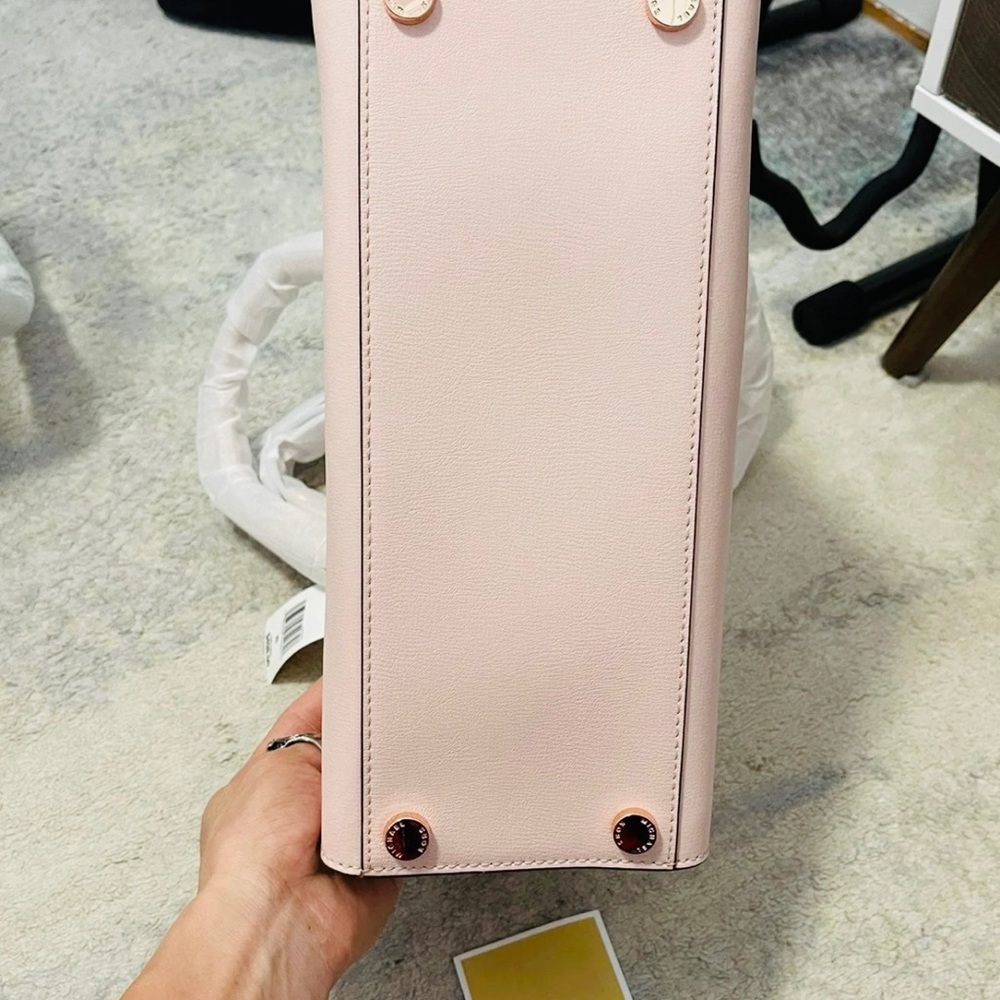 NWT Michael Kors Mott Large Saffiano Leather Satchel Bag In Power Blush Color - Picture 13 of 13